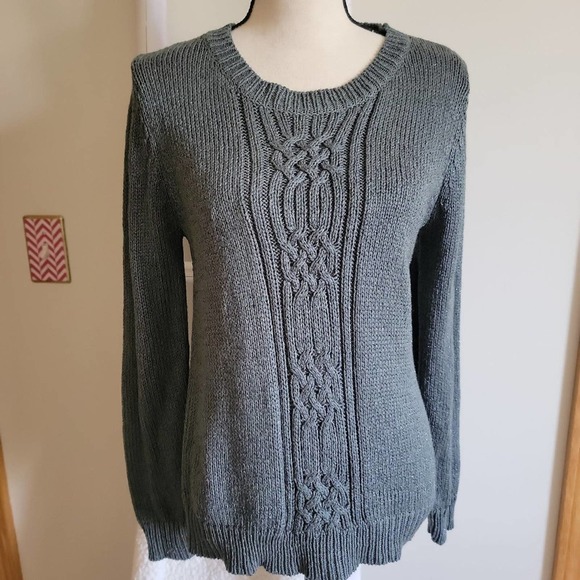 Relativity Grey Sparkle Knit Sweater Size L - Picture 1 of 4